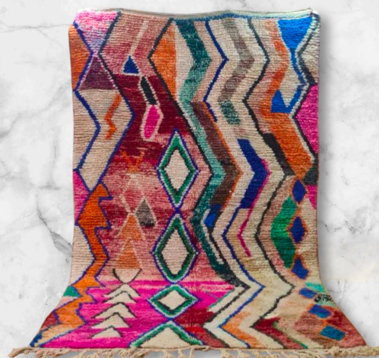 Handmade boujaad Rug, size 250 x 150 cm || 8.2 x 4.92 ft