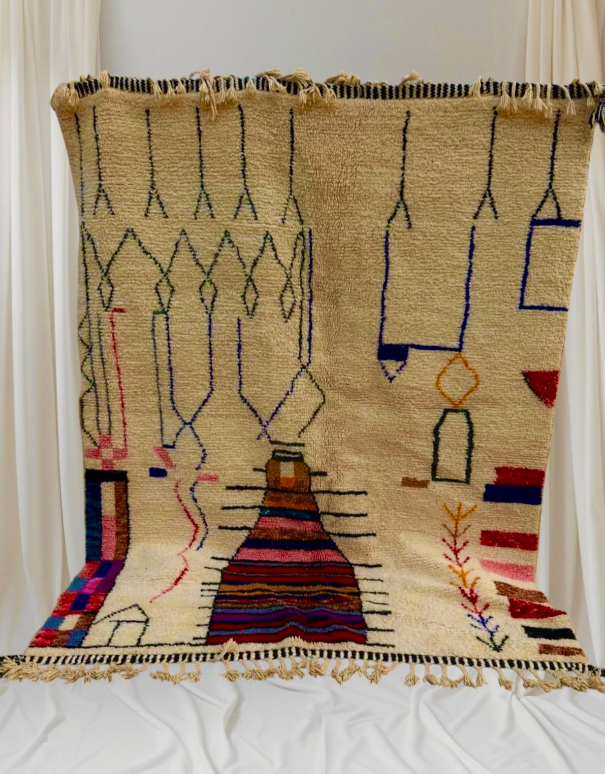 Carpet Beni Ouarain Rug LARGE size 300 x 200 cm || 9.84 x 6.56 ft