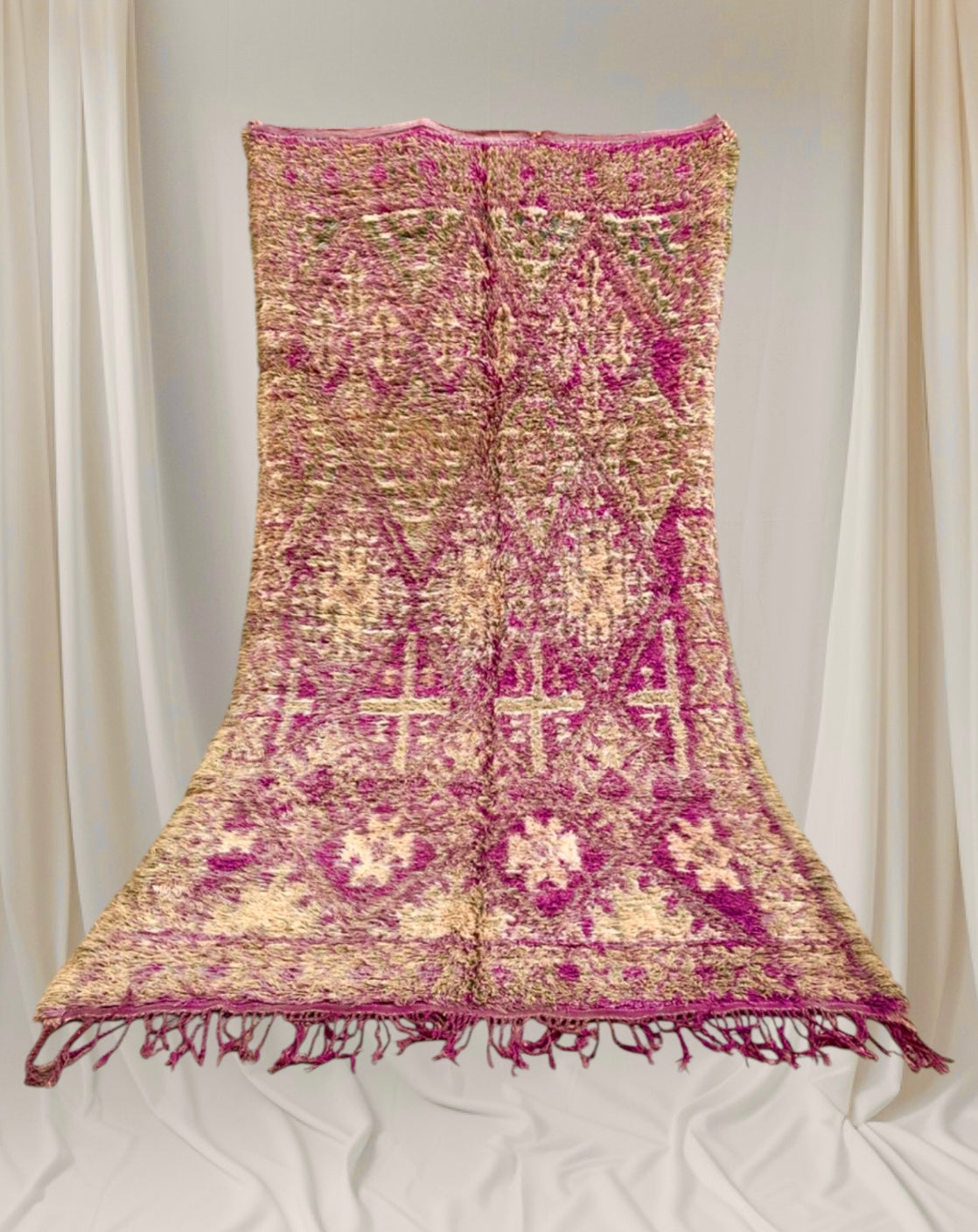 Vintage 1965s Handwoven Beni M'Guild Rug, 360 x 185 cm || 11,81 x 6,06 feet,