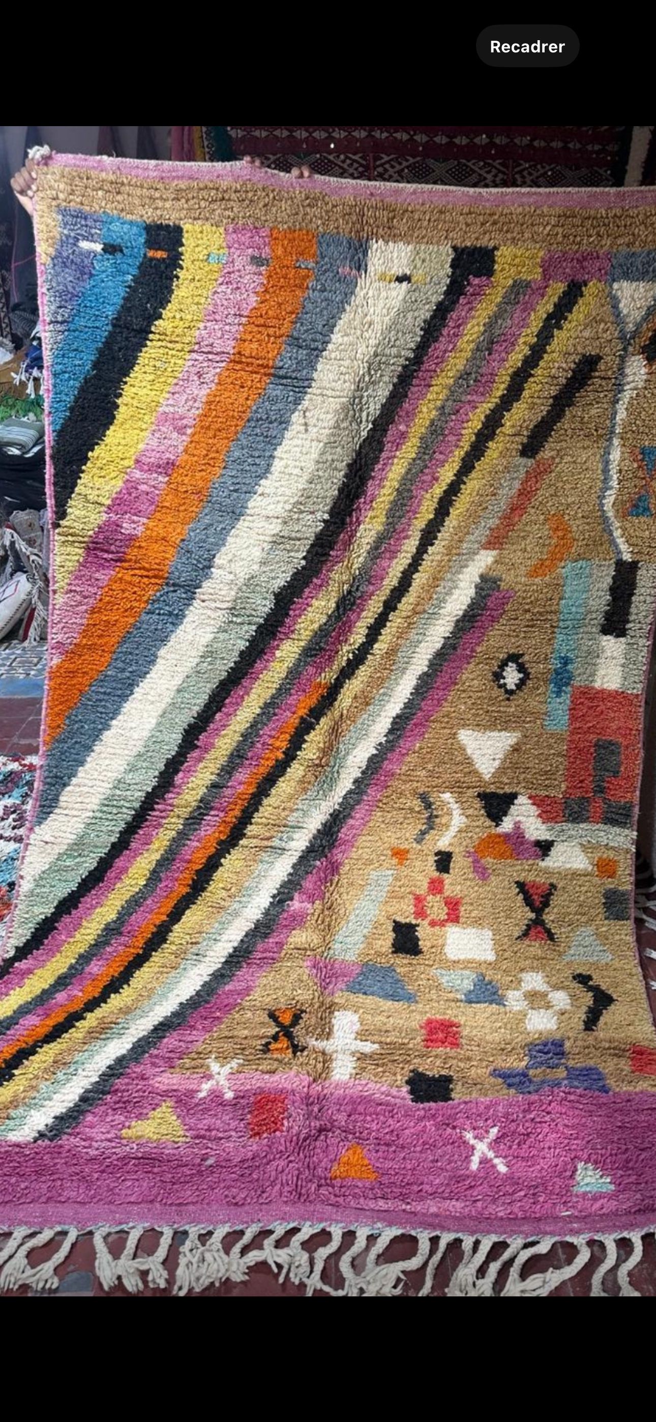 Beni Ouarain Rug size 250 x 150 cm || 8.2 x 4.92 ft