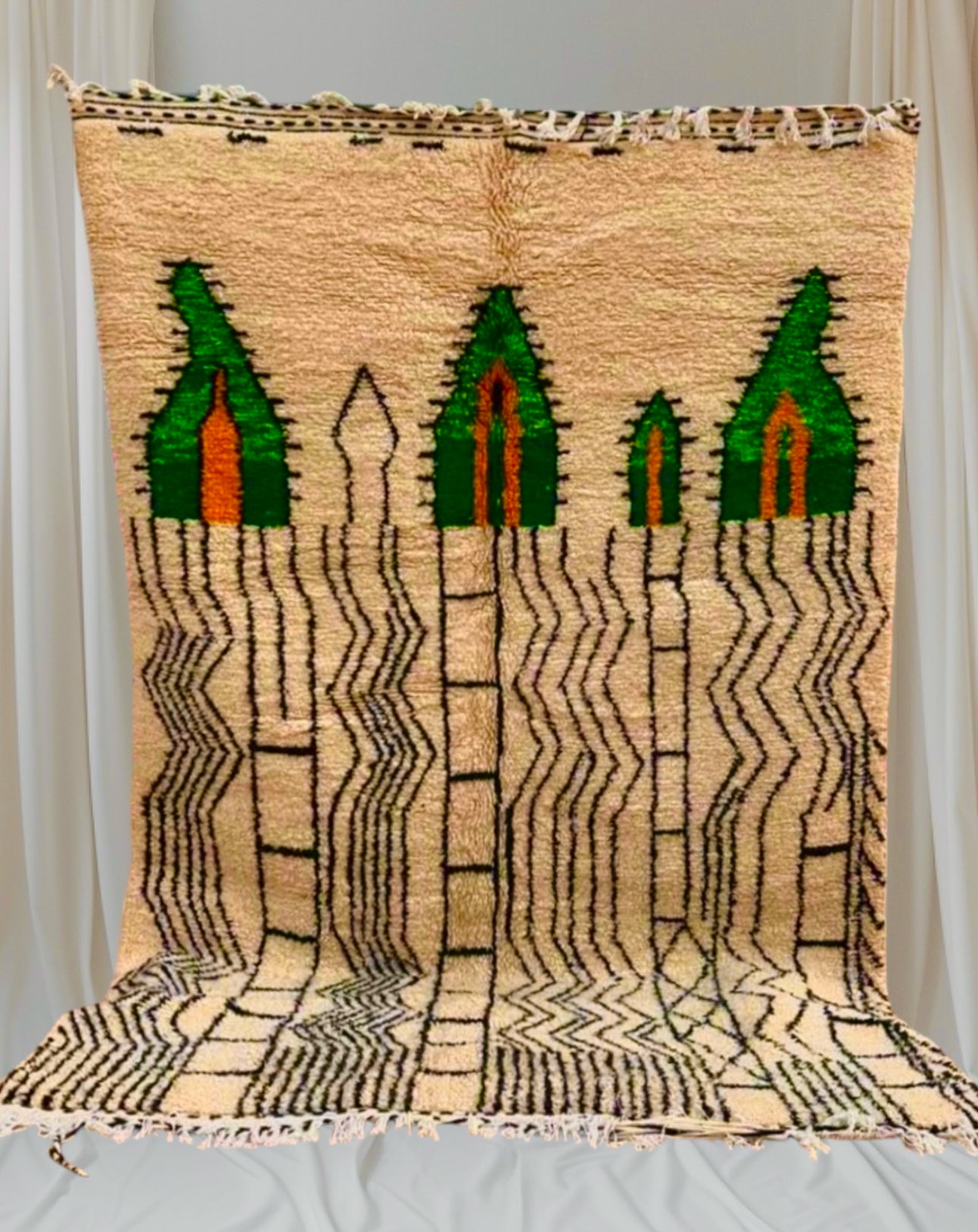 Beni Ouarain Rug size 300 x 200 cm || 9.84 x 6.56 ft