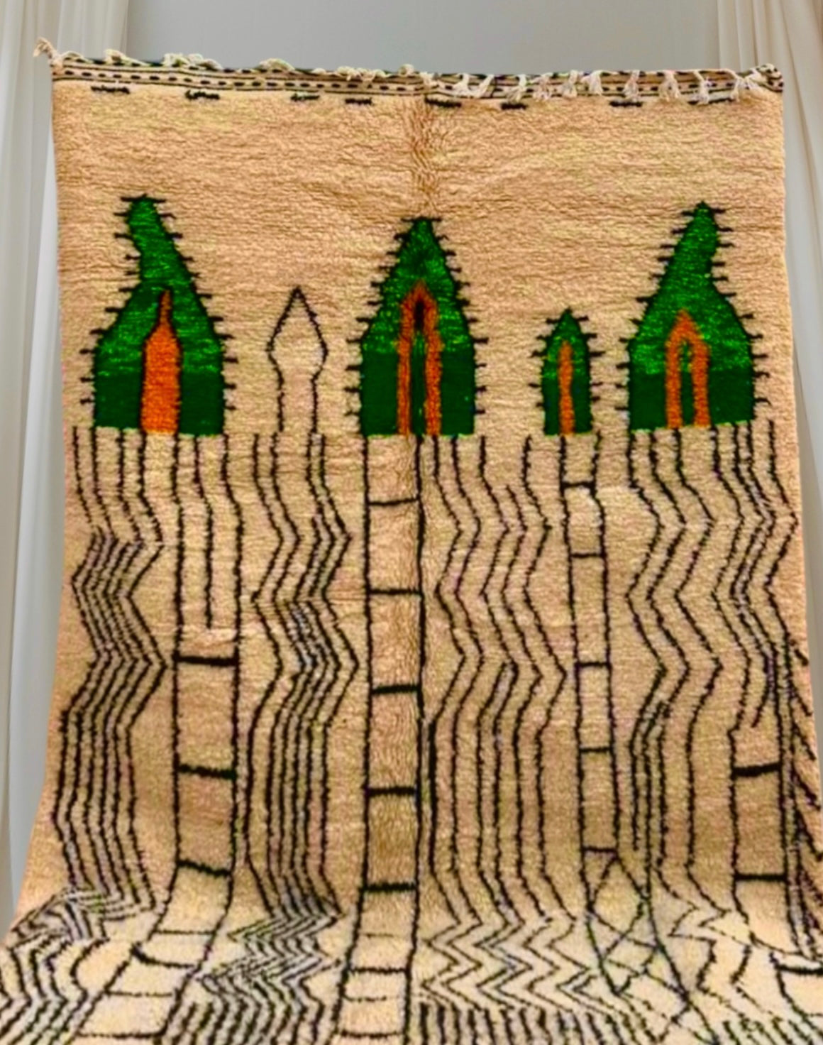 Beni Ouarain Rug size 300 x 200 cm || 9.84 x 6.56 ft