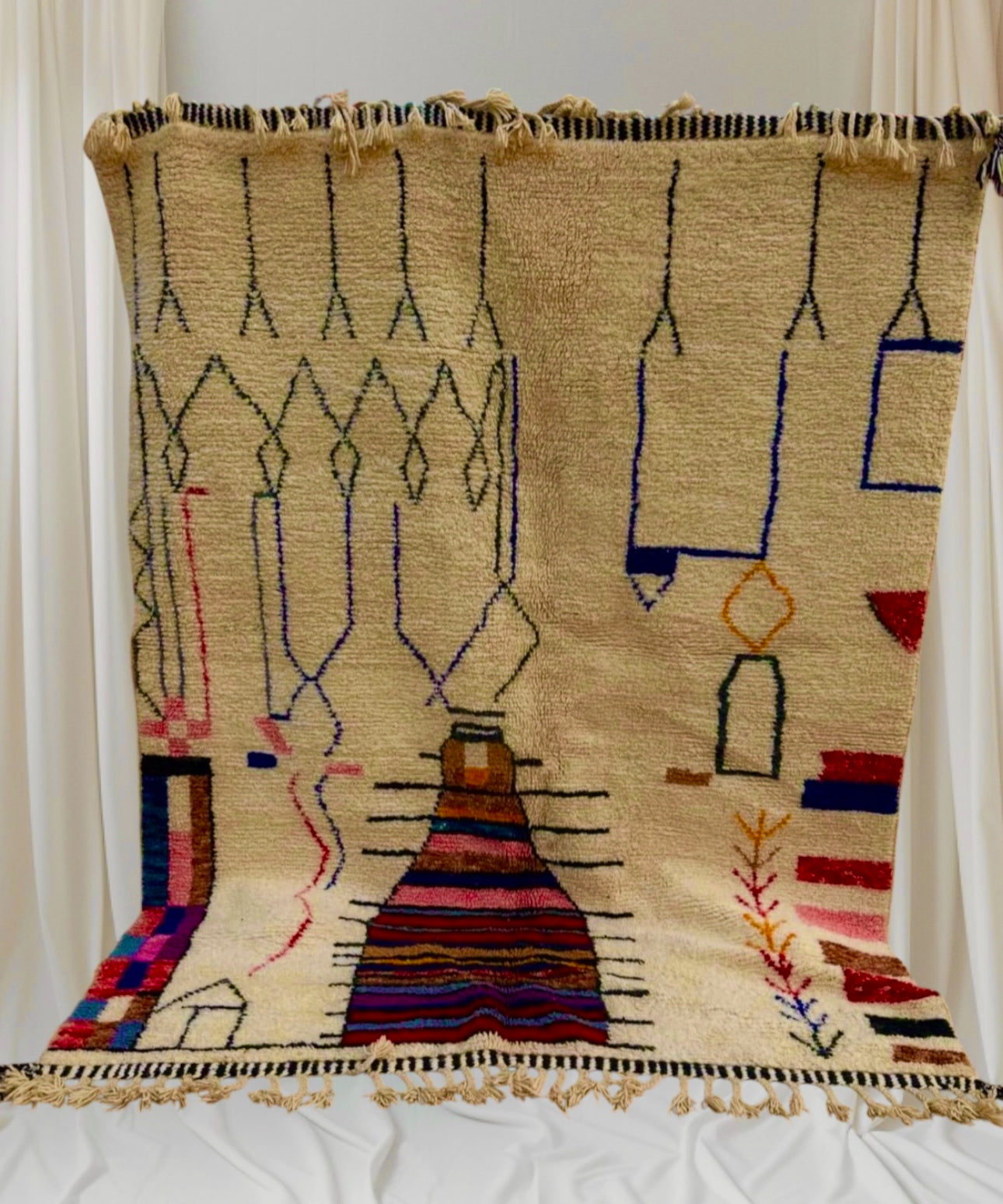 Carpet Beni Ouarain Rug LARGE size 300 x 200 cm || 9.84 x 6.56 ft