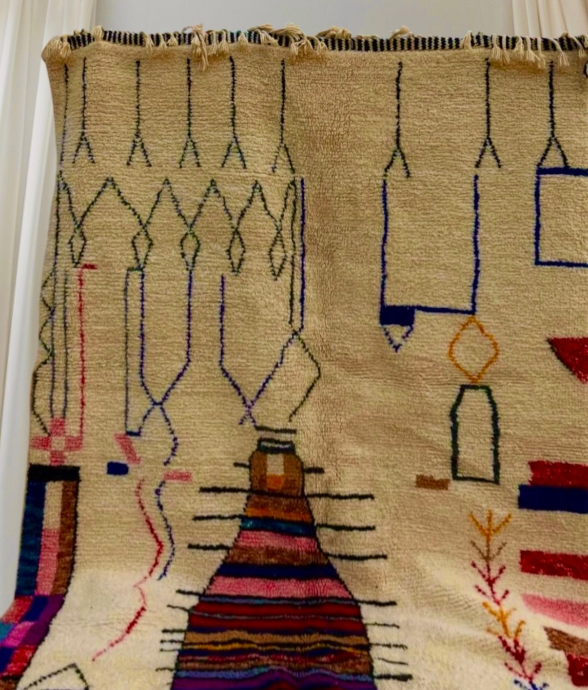 Carpet Beni Ouarain Rug LARGE size 300 x 200 cm || 9.84 x 6.56 ft