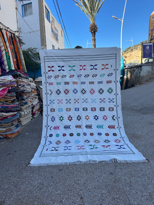 Kelim Handmade silk Rug, size 250 x 150 cm || 8.2 x 4.92 ft