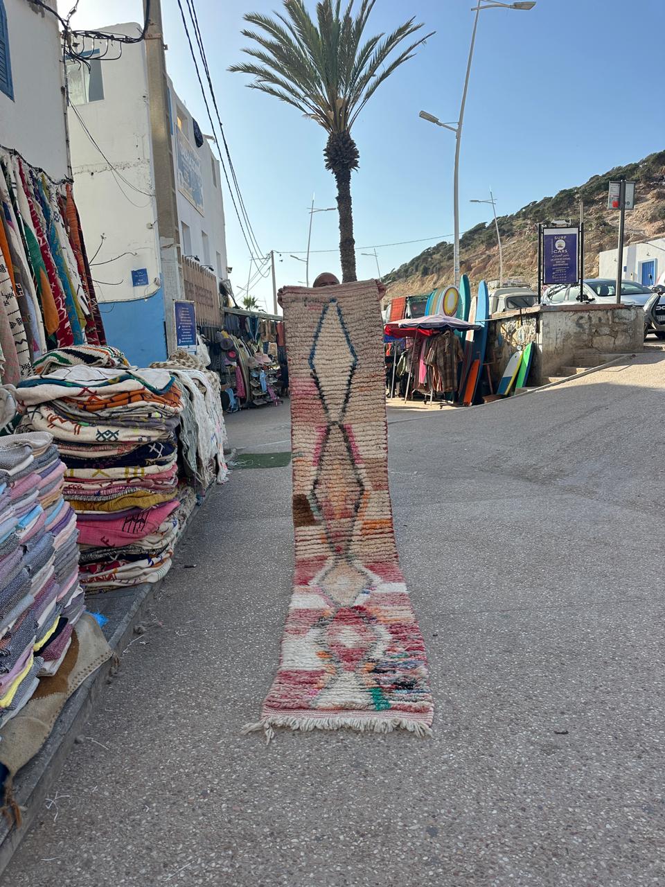 Handmade Azilal Rug, size 300 x 60 cm ||