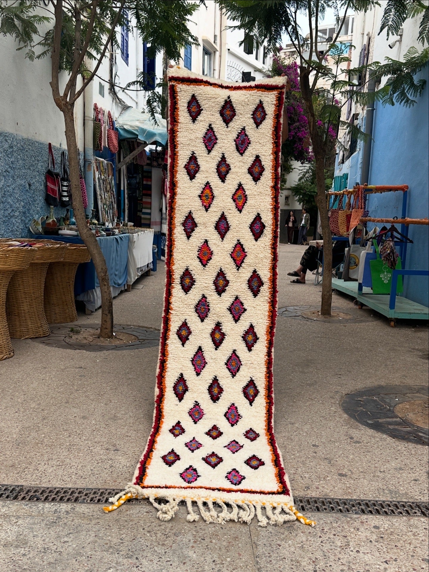 Handmade beni ourain Rug, size 260x 60cm