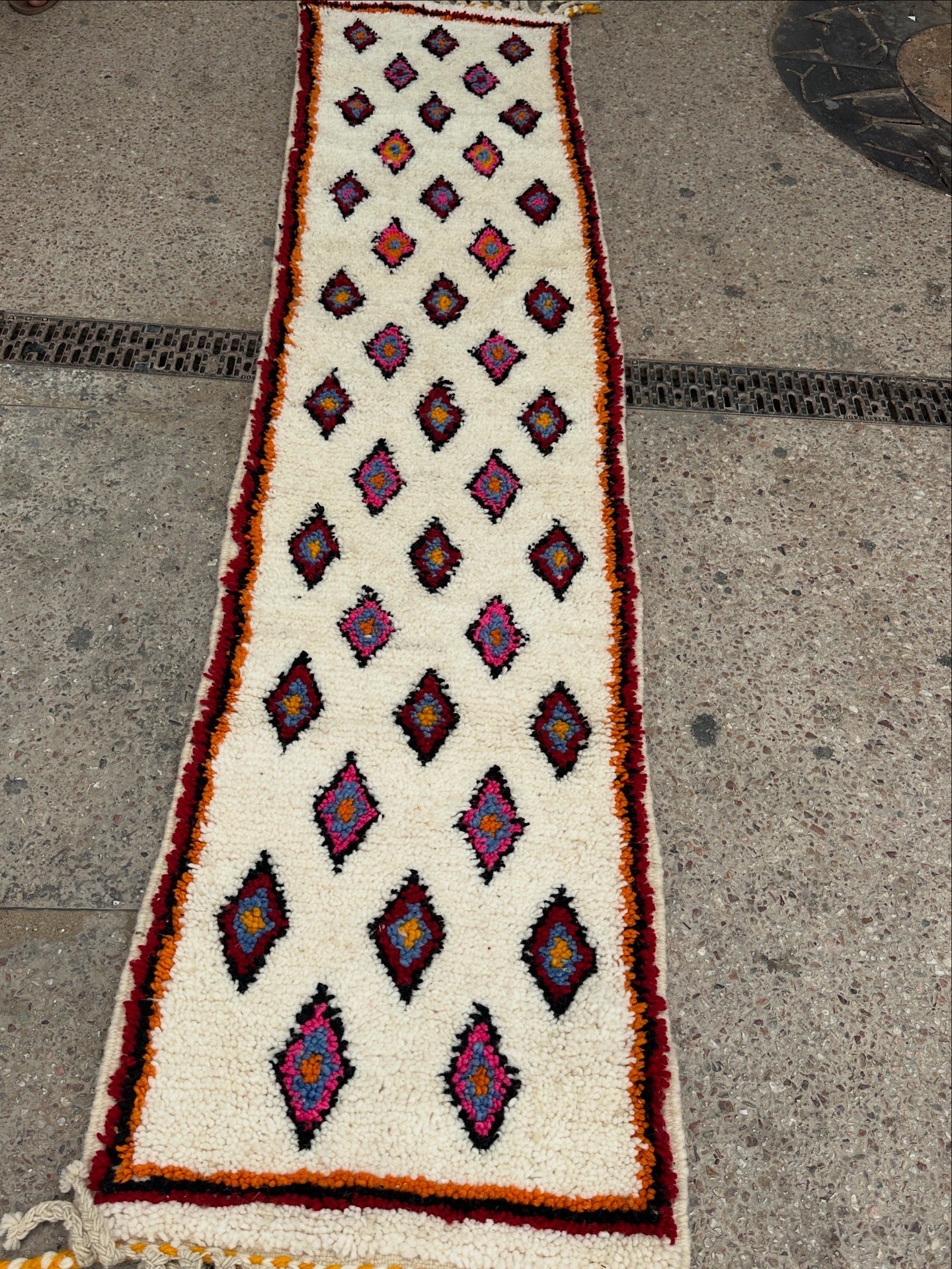 Handmade beni ourain Rug, size 260x 60cm