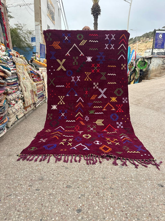 Kelim Handmade silk Rug, size 250 x 150 cm || 8.2 x 4.92 ft