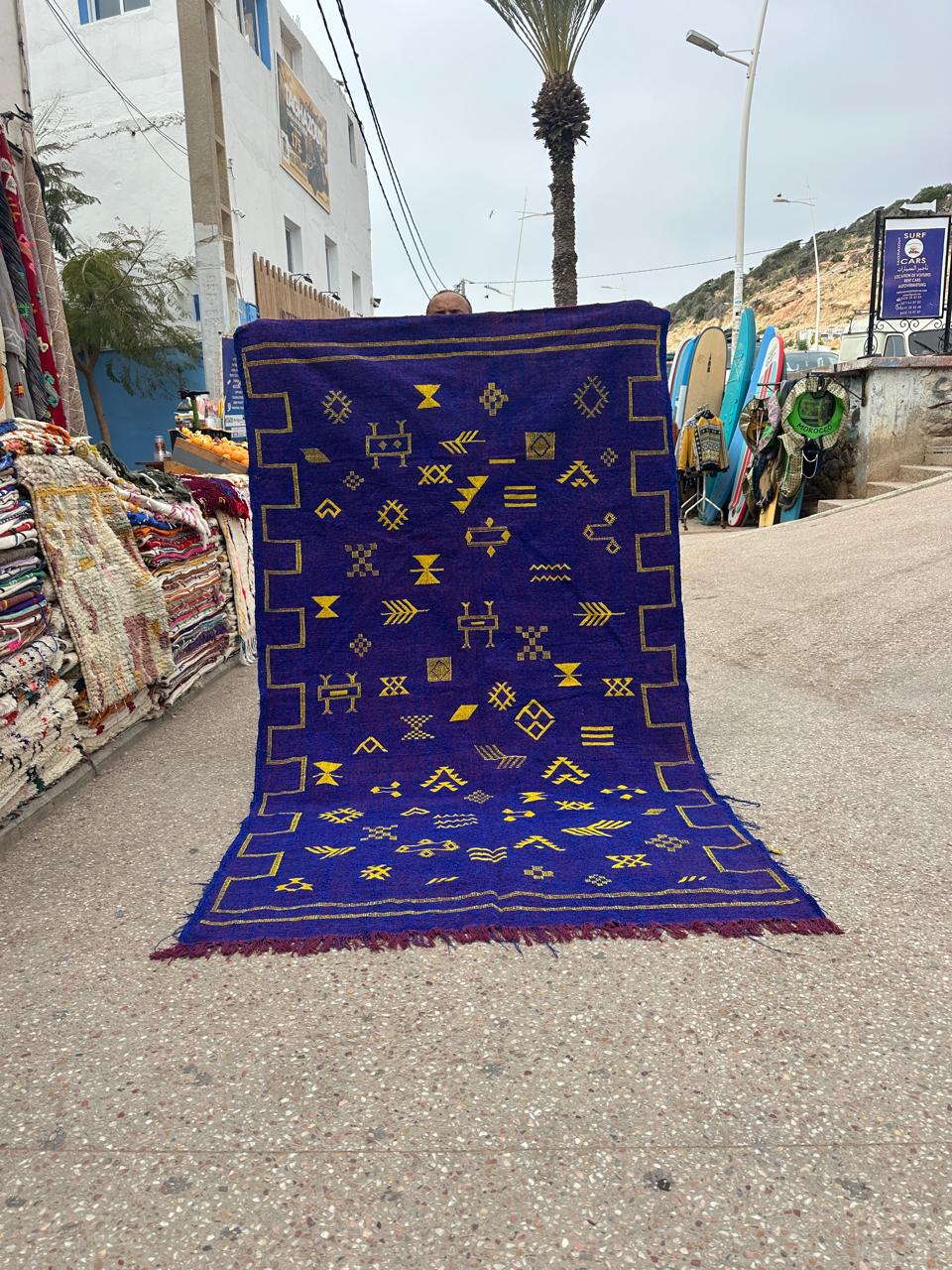 Kelim Handmade silk Rug, size 250 x 150 cm || 8.2 x 4.92 ft