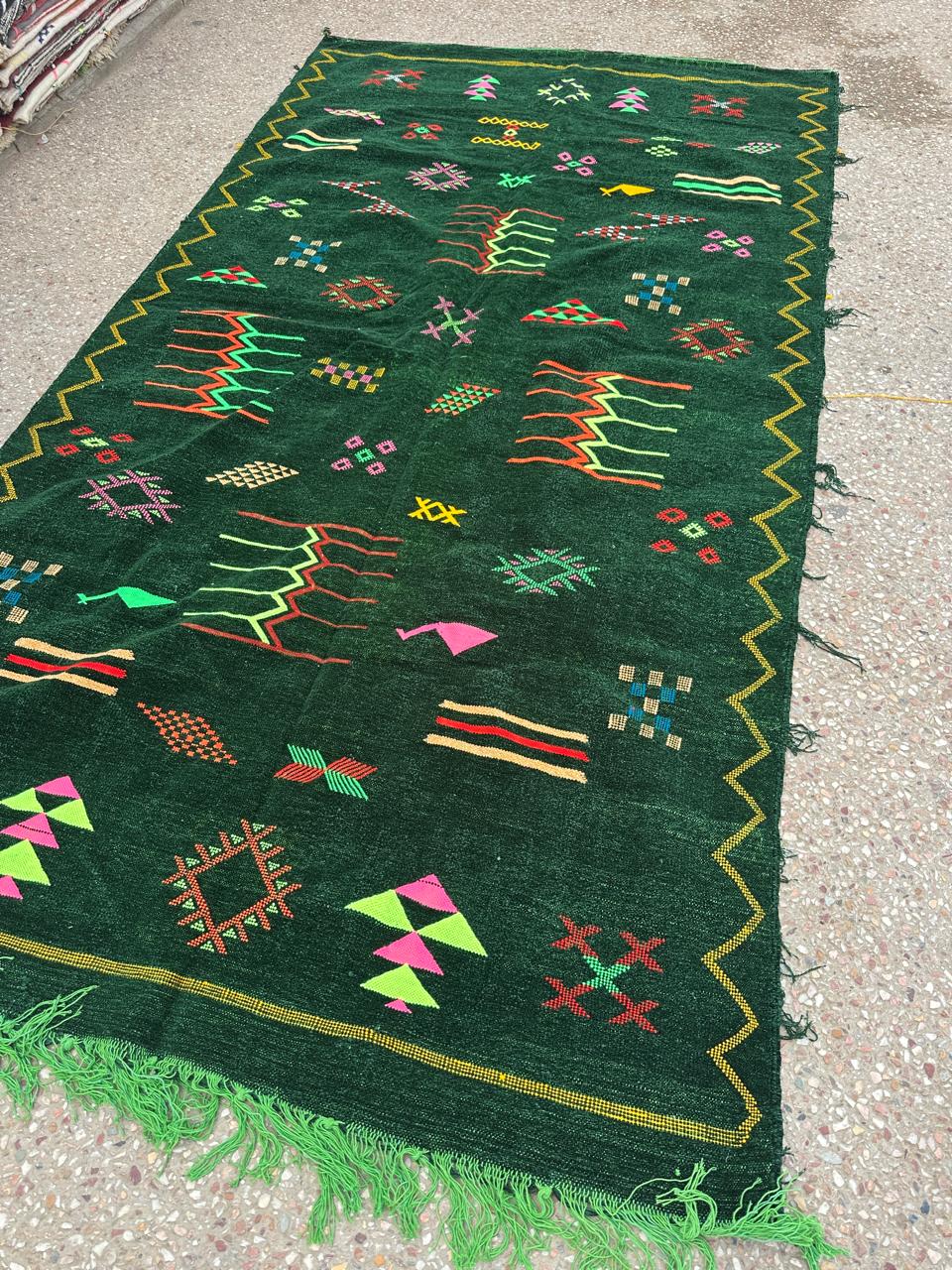 Kelim Handmade silk Rug, size 250 x 150 cm || 8.2 x 4.92 ft
