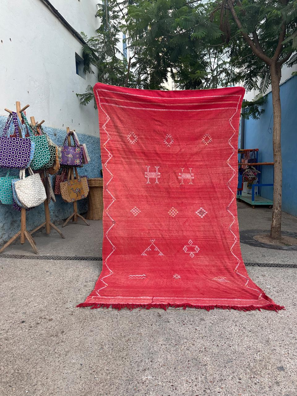 Handmade cactus Rug, size 250 x 150 cm || 8.2 x 4.92 ft
