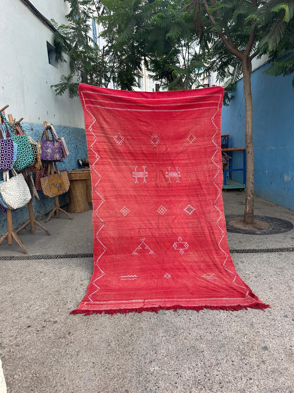 Handmade cactus Rug, size 250 x 150 cm || 8.2 x 4.92 ft